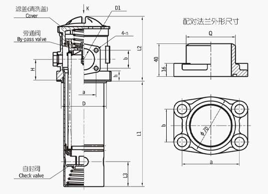 TF系列箱外自封式吸油过滤器法兰式毗连